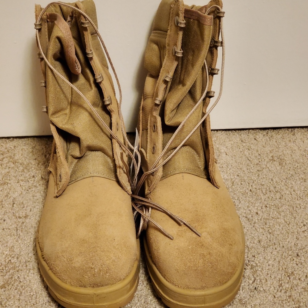 Steel toe Army boots